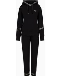 EA7 - Stretch-cotton Hooded Tracksuit - Lyst