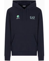 EA7 - Italian Open Stretch-Cotton Sweatshirt - Lyst
