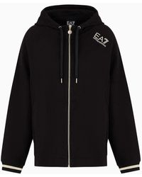 EA7 - Stretch-cotton Core Lady Plus Size Hooded Sweatshirt - Lyst