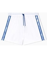 EA7 - Logo Series Swim Trunks With Logo Tape - Lyst