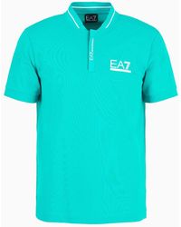 EA7 - Tennis Club Stretch-cotton Henley-collar Polo Shirt - Lyst