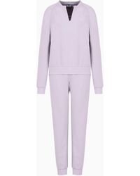 EA7 - Stretch Cotton-Modal Blend Interlock Tracksuit - Lyst