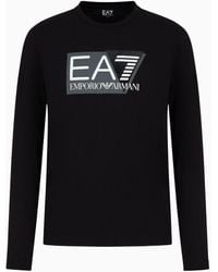 EA7 - Visibility Stretch-cotton Long-sleeved T-shirt - Lyst