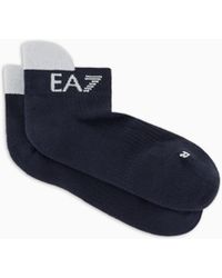 EA7 - Tennis Pro Cotton-Blend Ankle Socks - Lyst