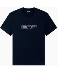 EA7 - Logo Series Cotton-Jersey T-Shirt - Lyst