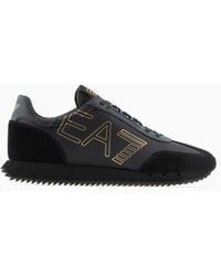 EA7 - Black And White Vintage Sneaker - Lyst