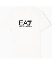 EA7 - Visibility Kurzarm-T-Shirt Aus Baumwoll-Stretchjersey - Lyst
