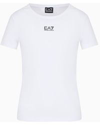 EA7 - Asv Logo Series T-shirt Mit Rundhalsausschnitt Aus Einer Bio-baumwollmischung - Lyst