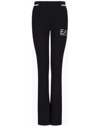 EA7 - Core Lady Stretch-cotton Jersey Trousers - Lyst