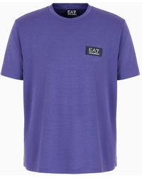 EA7 - Lux Identity T-shirt Mit Rundhalsausschnitt Aus Einer Modalmischung - Lyst