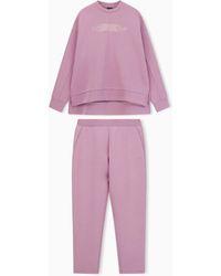 EA7 - Logo Series Trainingsanzug Aus Baumwoll-Interlock - Lyst