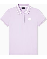 EA7 - Cotton-Jersey Polo Shirt - Lyst