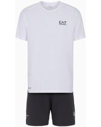 EA7 - Dynamic Athlete T-shirt And Shorts Set In Ventus7 Technical Fabric - Lyst