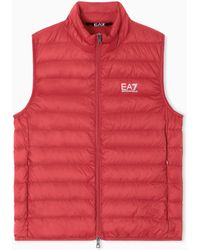 EA7 - Packable Gilet With Zip And Down Padding Core Identity - Lyst