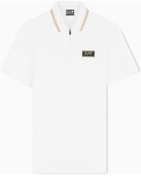 EA7 - Premium Label Jersey Polo Shirt - Lyst