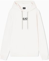 EA7 - Visibility Cotton Hooded Sweatshirt - Lyst