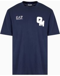 EA7 - Olimpia Milano Crew-Neck Cotton T-Shirt - Lyst