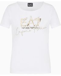 EA7 - Logo Series Stretch-cotton Crew-neck T-shirt - Lyst