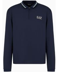 EA7 - Golf Pro Long-sleeved Polo Shirt In Ventus7 Technical Fabric - Lyst