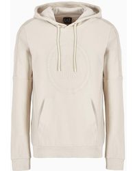 EA7 - Organic Cotton-blend Hooded Logo Series Sweatshirt - Lyst