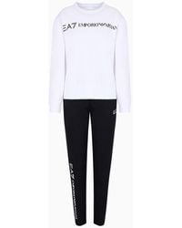 EA7 - Stretch-cotton Tracksuit With Logo - Lyst