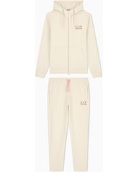 EA7 - Pure Cotton Tracksuit With Hood - Lyst