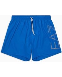 EA7 - Bathing Trunks With A Drawstring Waist And Side Pockets - Lyst