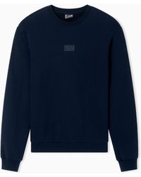 EA7 - Logo Series Cotton Crew-Neck Sweatshirt - Lyst