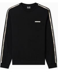 EA7 - Logo Series Cotton-Blend Interlock Sweatshirt - Lyst