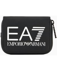 EA7 - Oversized Wallet With Zip-Around Closure From Logo Series - Lyst