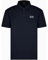 EA7 - Tennis Club Jersey-Poloshirt Aus Elastischer Viskose-Mischung - Lyst