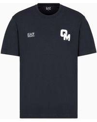 EA7 - "olimpia Milano"-t-shirt Aus Baumwolle - Lyst
