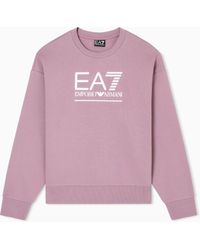 EA7 - Visibility Cotton-Blend Sweatshirt With Oversized Logo - Lyst