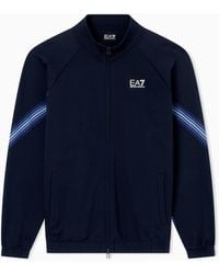 EA7 - Asv 7 Lines Cotton-Blend Zip-Up Sweatshirt - Lyst