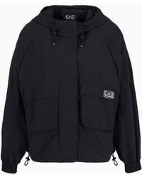 EA7 - Contemporary Sport Nylon Hooded Jacket - Lyst