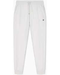 EA7 - Cotton Stretch Joggers With An Elastic Waist Core Lady - Lyst