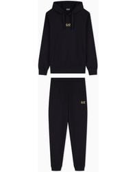 EA7 - Cotton Business Suit With Hoodie And Joggers Core Identity - Lyst