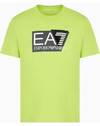 EA7 - Visibility T-shirt Aus Baumwollstretch-jersey Mit Kurzen Ärmeln - Lyst