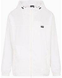 EA7 - Logo Series Jacket In Recycled Fabric With Oversized Logo - Lyst