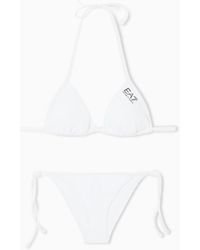 EA7 - Triangle Bikini With Logo - Lyst