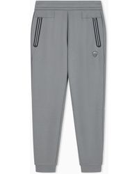 EA7 - Slim-Fit Jersey Pants Premium Shield With A Metal Logo - Lyst