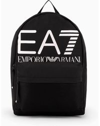 EA7 - Fabric Backpack With Oversized Logo - Lyst