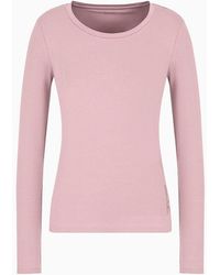 EA7 - Core Lady Stretch-cotton Long-sleeved T-shirt - Lyst