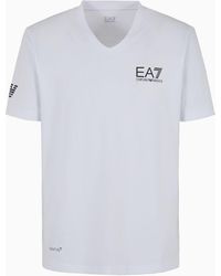 EA7 - Tennis Pro T-shirt Mit V-ausschnitt, Gefertigt Aus Ventus7-funktionsgewebe - Lyst