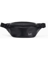EA7 - Belt Bag With Contrasting Logo And Adjustable Shoulder Strap - Lyst