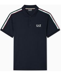 EA7 - Italian Spirit Cotton-Jersey Polo Shirt - Lyst