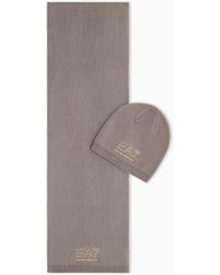 EA7 - Strickset Evolution Aus Mütze Und Schal Mit Logodetails - Lyst