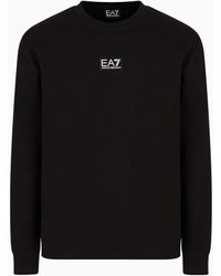 EA7 - Core Identity Sweatshirt Mit Rundhalsausschnitt Aus Einer Baumwollmischung - Lyst