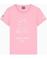 EA7 - Internazionali Bnl D'Italia Cotton Crew-Neck T-Shirt - Lyst