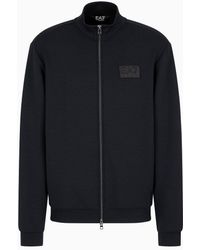 EA7 - Lux Identity Modal-blend Zip-up Sweatshirt - Lyst